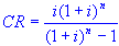 capital recovery equation