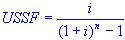 uniform series sinking fund equation